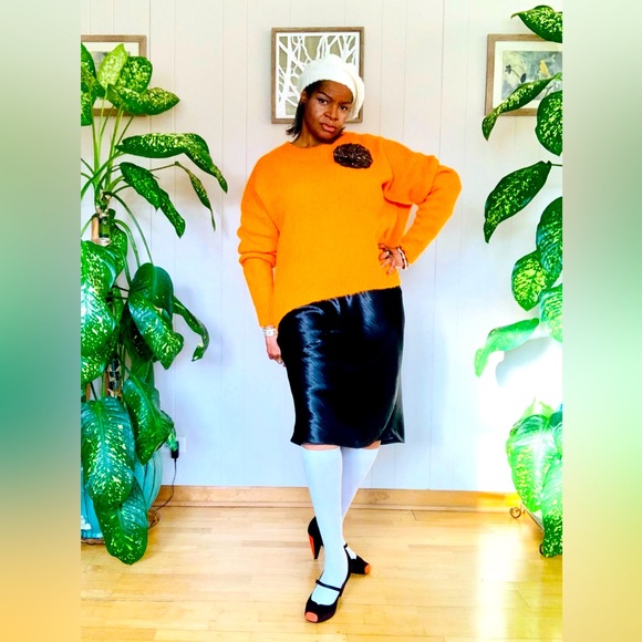 ✨ H & M✨ Tangerine Oversized High-Low Crew Neck Sweater - Picture 7 of 10